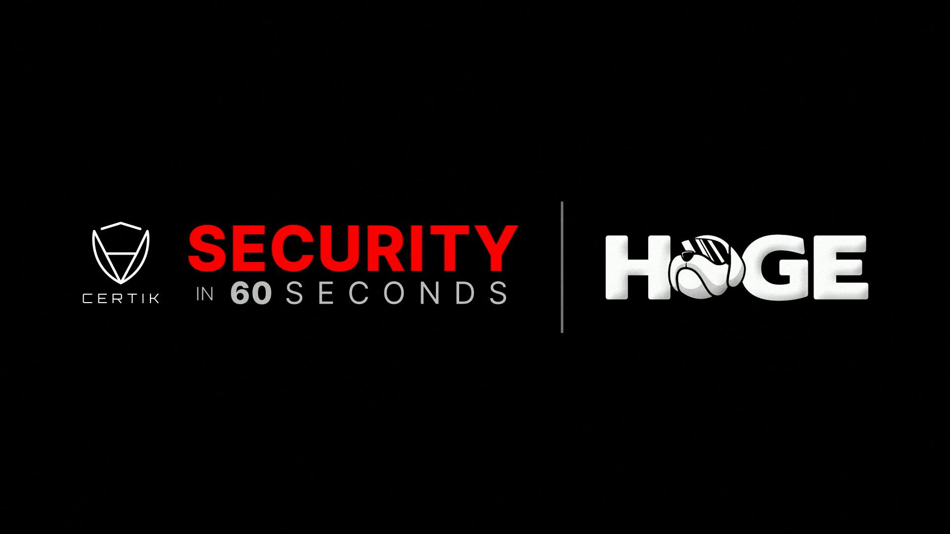 Security in 60 Seconds - Hoge
